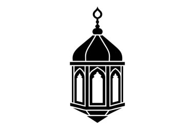 Bir İslami Fenerin Zarif Siyah Silüeti