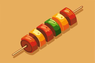 Colorful Vegetable Skewers on a Stick clipart