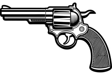 Vintage Revolver Ayrıntılı Vektör ResmiComment