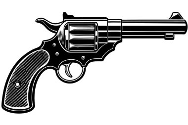 Vintage Revolver Ayrıntılı Vektör ResmiComment