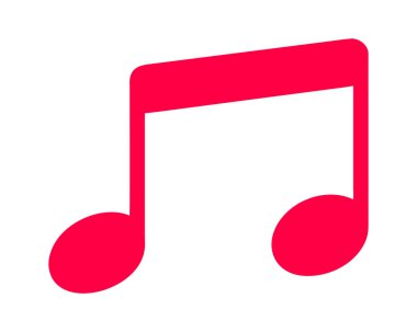 Canlı Kırmızı Müzik Not Simgesi