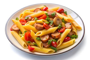 Sosisli ve sebzeli lezzetli Penne Makarnası