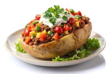 Nefis doldurulmuş patatesli dürüm.
