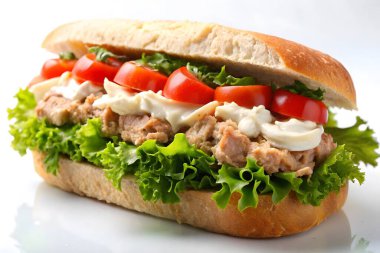 Lezzetli Ton Balığı Salatalı Sandviç.