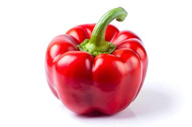 Canlı kırmızı çan biberi, yemek fotoğrafçılığı için mükemmel.