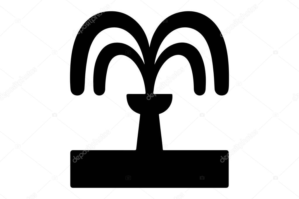 A simple black and white fountain illustration
