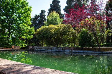 Neoklasik tarihi bahçe Parc del Laberint d 'Horta, Barselona, İspanya, Sürdürülebilirlik, çevreyi koruma, biyolojik çeşitliliği koruma