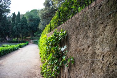 Neoklasik tarihi bahçe Parc del Laberint d 'Horta, Barselona, İspanya, Sürdürülebilirlik, çevreyi koruma, biyolojik çeşitliliği koruma