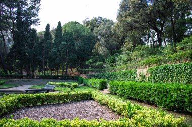 Neoklasik tarihi bahçe Parc del Laberint d 'Horta, Barselona, İspanya, Sürdürülebilirlik, çevreyi koruma, biyolojik çeşitliliği koruma