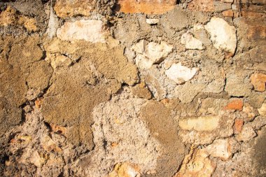 İspanya 'nın El Papiol kentindeki tarihi bir binanın desenli, desenli bir duvarının fotoğrafı.