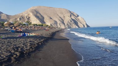 Santorini Adası 'nın güzel manzarası, Yunanistan. yaz tatili