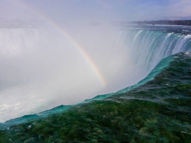 Kışın Kanadalı Niagara Şelalesinin güzel manzarası.