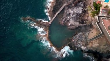 Yukarıdan hava manzarası, deniz, tenerife, kanarya adası.