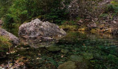 Dağ gölü olan güzel doğa manzarası