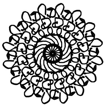 Yetişkin renkleri için dekoratif mandala çizimi