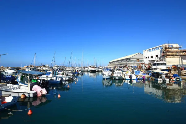 stock image Mediterranean Sea. Panorama.Old port. Fishing boats.