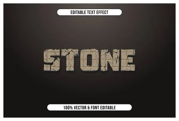 Diseño Efecto Texto Editable Piedra — Vector de stock