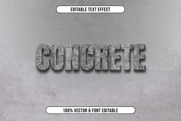 Concrete Text Effect Design Construction Hard Objects Can Edited — Stock Vector