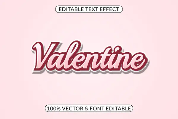 Utilisation Modifiable Effet Texte Saint Valentin Pour Logo — Image vectorielle