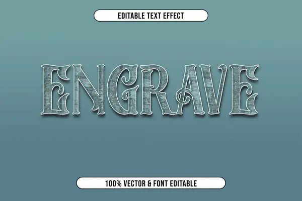 Effet Texte Modifiable Graver Vecteur Premium Style Vintage — Image vectorielle