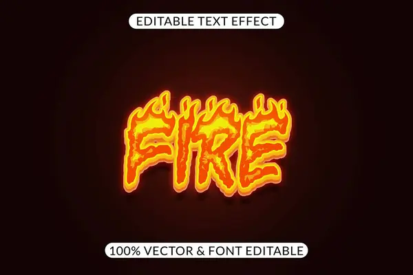 Efecto Texto Fuego Fácilmente Editable — Vector de stock