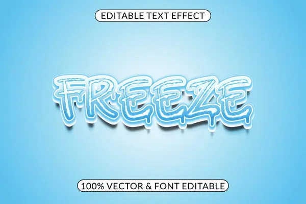 Efecto Texto Congelado Fácilmente Editable — Vector de stock