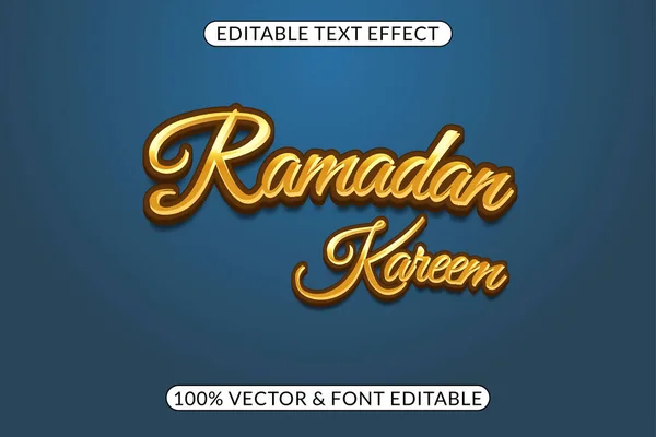 Effetto Testo Facilmente Modificabile Ramadan Karem — Vettoriale Stock