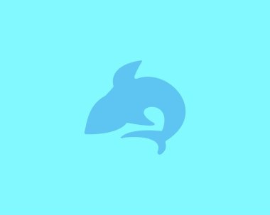 Köpek balığı vektör logosu, deniz hayvanı tasarımı, deniz dünyası için.