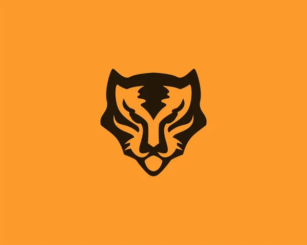 Logotipo Cabeça Tigre Simples Design Ilustração Vetorial Animal — Vetor de Stock
