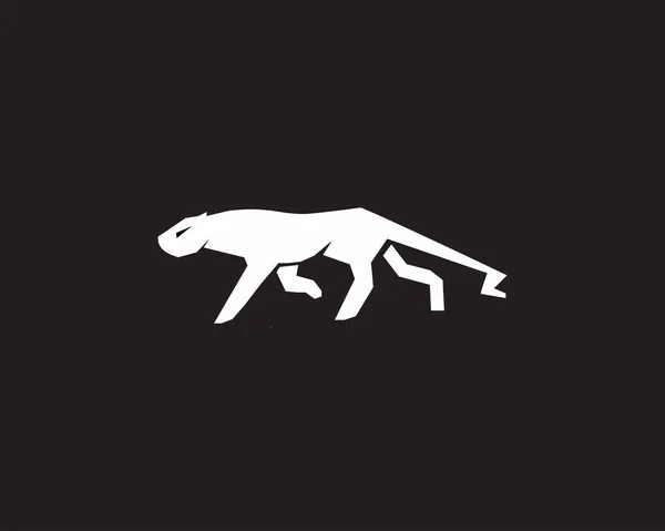 Logotipo Silhueta Pantera Projeto Vetor Animal Selvagem — Vetor de Stock