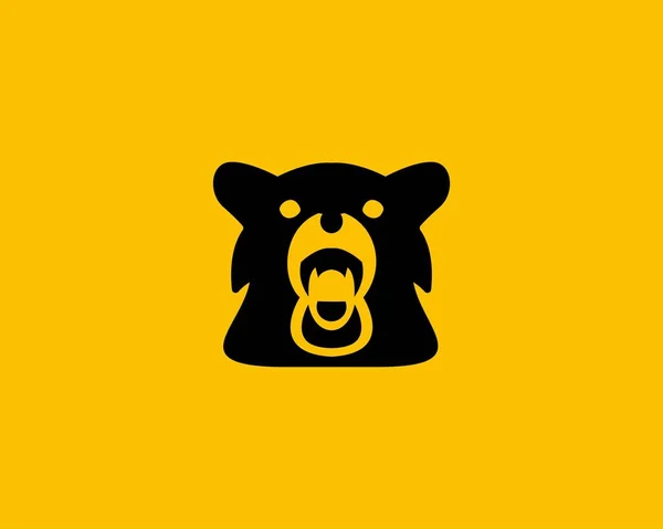 Logotipo Vetor Cabeça Urso Irritado Design Para Símbolo Animal — Vetor de Stock