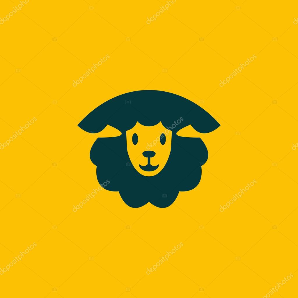 Sheep icon. Animal head. Farm icon button, vector, sign, symbol, logo, illustration,