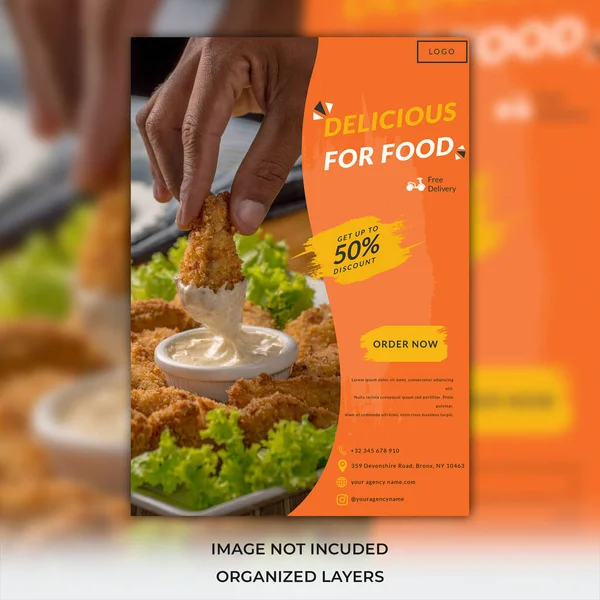 Restaurant Menu Flyer Design Templates Food Banner — Stock Vector