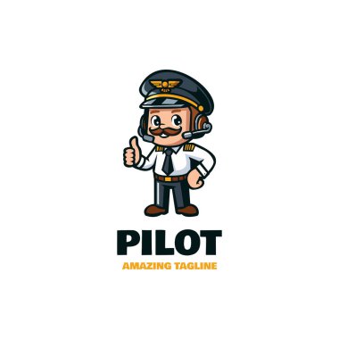 Şirin karton karakter pilot logo tasarımı