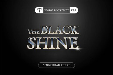 Siyah metin efekti şablon tasarımı 3d biçiminde