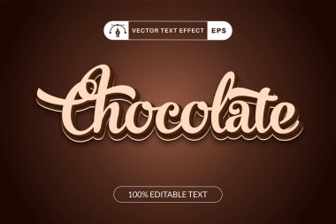 Çikolata 3 boyutlu düzenlenebilir metin efekti