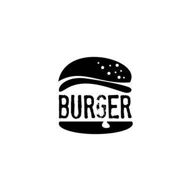 Hipster tarzı Fast Food Logo Tasarımı için Retro Jambonlu Biftek Burger
