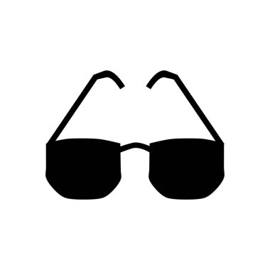 Gözlük silueti vektörü beyaz arkaplanda siyah izole edildi