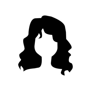 Kadınlar için kıvırcık saç stilinin vektör sembolü