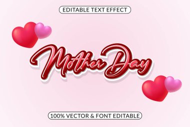 Mutlu Anneler Günü Metni Efekti Modern Düzenlenebilir Metin, Selamlar için