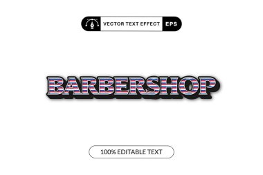 Berber Dükkanı Biçimi Metin Efekti Düzenlenebilir