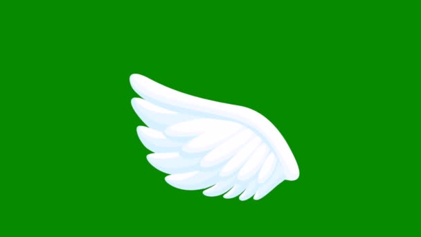 Angel Wings Animeted Green Screen Animation — Stock Video