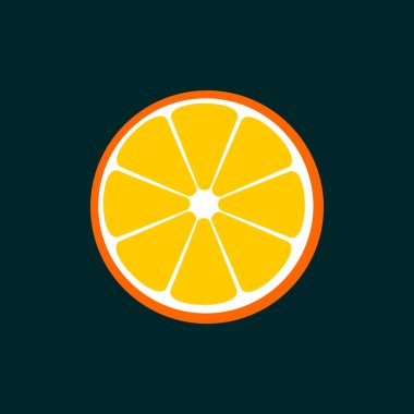 Bir parça portakal. Turunçgil meyve vektörü düz.