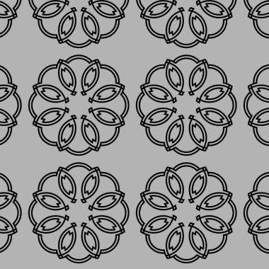 Gri bir süs şeklinde bir desen.