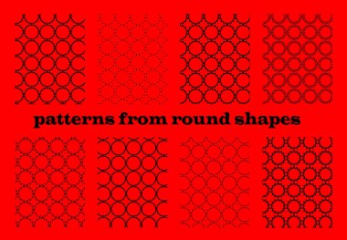 Yuvarlak açılış şekillerinden bir desen dizisi