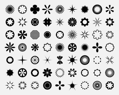 Yuvarlak şekiller. Clipart 'ı düşün. Soyut şekiller. Dekoratif öge.
