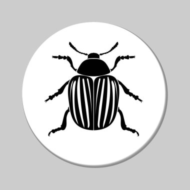 Colorado patates böceği çıkartması. Clipart, design, print için basit vektör illüstrasyonu.