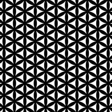 Yaşam Çiçeği deseni bir çok çemberden ve diğer şekillerden oluşur. Siyahtan yapılmış.