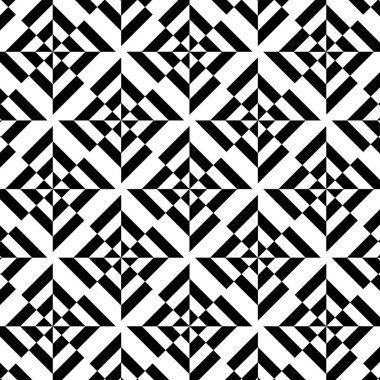 Geometrik kompozisyonların deseni. Geometrik şekillerin siyah ve beyaz mozaiği. Vektör süsü.