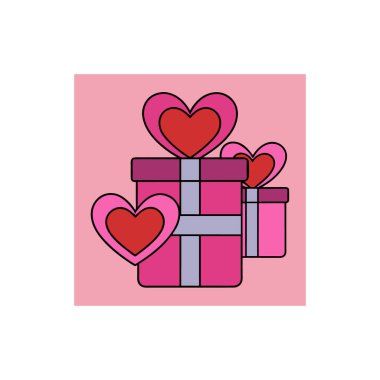 Sevgililer Günü Vektör Yapay Zeka Çizgisi Romantik Grafikler için Sanat Tasarımı